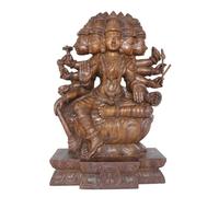 Exotic India Grande dea Gayatri in legno intagliato Panchamukhi, idolo indù per tempio e decorazione Mandir, 91,4 cm