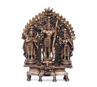 Exotic India Piccolo Lord Shri Ram Darbar con Kirtimukha Prabhavali Copper Statue Hindu Pooja Idolo per Tempio Decor