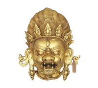 Exotic India Statua da appendere alla parete con testa di Kaal Bhairava da 33 cm, in ottone, maschera avatar di Shiva, per casa, ufficio e decorazione Mandir