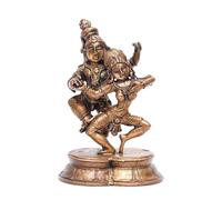 Exotic India Statua di idolo in rame, 12,7 cm, Dancing Lord Radha Krishna, coppia divina Murti, piccola decorazione per la casa