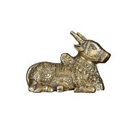 Exotic India Statua di Nandi in ottone da 15,2 cm, divinità indù Vahana, per Mandir e decorazioni per la casa