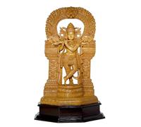 Exotic India Statua grande in legno intagliato del Signore Krishna in piedi sul trono di Kirtimukha, 78,7 cm