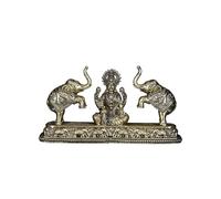 Exotic India Statua in ottone della dea superfine Gajalakshmi da 20,3 cm, dea religiosa della ricchezza e del successo, idolo per regalo spirituale Diwali