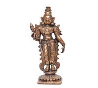 Exotic India Statua in rame Dhanalakshmi della dea indù in piedi, 15,2 cm, idolo per Pooja, regalo per Diwali e decorazione del tempio