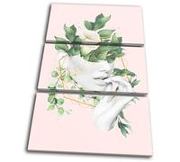 Exotic Leaf Fashion Gold Abstract TREBLE TELA parete arte foto stampa