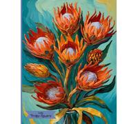 Exotic Protea Flowers Notebook: Tropical Orange Blooming Floral Journal | Van Gogh Slyle Flowers Protea