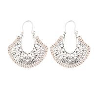 Exotic Style Curved Corner Geometric Earrings, Unique Pattern Drops For Fashion Lovers(Beige)