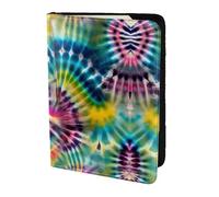 Exotic Tribe - Custodia per passaporto, in pelle, con stampa tie dye, per donne e uomini, da viaggio, porta passaporto, nero, Taglia unica