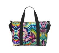 Exotic Tribe Tie Dye Style Print Versatile borsa da viaggio da palestra, ideale per affari, sport, soggiorni di fine settimana, nero, Taglia unica