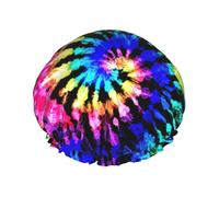 Exotic Tribe Tie Dye Style Stampa Doppio Strato Impermeabile Cuffia Doccia Donne Uomini Riutilizzabili Bagno Capelli Caps Fascia Elastica