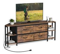 EXOTICA Mobile TV angolare per soggiorno con 4 cassetti e presa, centri di intrattenimento ad angolo industriale per TV fino a 55 pollici consolle