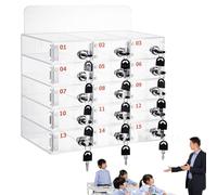 ExoticaBlend Armadietto per Cellulare con Chiavi,Armadio di Stoccaggio per Telefoni Cellulari in Acrilico Cassetta di Sicurezza per Telefono Fissata al Muro, per Office,15Slots