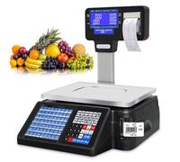 ExoticaBlend Bilancia Digitale Commerciale per Calcolo dei Prezzi con Stampante Termica per Etichette, Bilancia Digitale per Negozi di Alimenti al Dettaglio, Supermercato,Machine