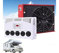 ExoticaBlend Condizionatore d'Aria Elettrico Universale per Camper 12V/24V, Raffreddamento Rapido, Split per Camper, Adatto per Autobus, Camper e Autocarri Red-24V