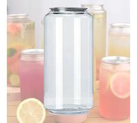 ExoticaBlend Confezione da 200 Bicchieri Monouso in Plastica a Tenuta Stagna con Coperchi in Alluminio, Bottiglie per Bevande in Pet per Boba, Frullati, Compatibili con Sigillatrice per Lattine 900ml