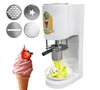 ExoticaBlend Macchina per Gelato e Gelato Soft, 28-30 l/h, Pressa Professionale per Gelato Spaghetti, Macchina con 4 Stampi di Diverse Forme, Gelato Macchina per Spaghetti di Gelato White