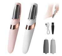 Exovan Electric Foot Callus Remover, Portable Rechargeable Home Pedicure Tool, Electric Foot Filer, Coarse and Fine Sand Head, Zoned Cleaning For Smoother Feet (2pcs)