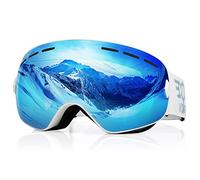 EXP VISION - Occhiali da sci e da snowboard per uomo e donna, 100% protezione per UV400, anti appannamento sulle lenti, con vetro sferico rimovibile (blu da sogno)