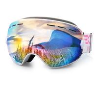 EXP VISION - Occhiali da sci e da snowboard per uomo e donna, 100% protezione per UV400, anti appannamento sulle lenti, con vetro sferico rimovibile (rosa)