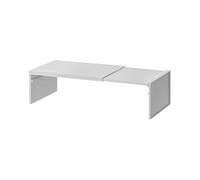 Expandable Cabinet Shelf, Stackable Storage Rack, Non Slip Base, Lightweight Heavy Duty Build, Organizer Rack for Pantry Space, 2 Tier White Kitchen Accessory Set