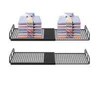 Expandable Closet Shelf | 15-24.4inch Adjustable No Drill Metal Bracket