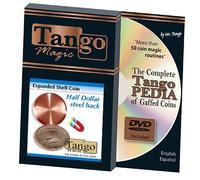 Expanded Shell Coin (Half Dollar w/DVD) (D0007)(Steel Back) by Tango Magic - Trick