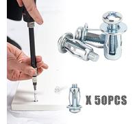 Expansion Screw Petal Nut, Petal Shape Metal Nut, Jack Nuts Petal Nuts, Jack Nuts with Screws for Hollow Wall Iron Plastic Thin Metal Thin Soft Wall (M5*25,50PCS)