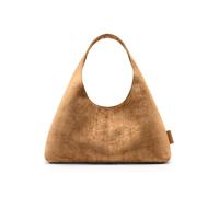 Expatrié Borsa a Tracolla Donna Marrone - Nora - Slouchy Hobo Bag in Similpelle Scamosciata - Borsa a Mano Taglia Media per Lavoro, Università, Tutti i Giorni - Pelle Vegana