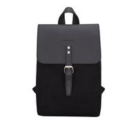 Expatrié Zaino Donna Nero ANNA Vintage Zainetto Tela di Cotone e Pelle Vegana - Piccolo Zainetti di Qualità per Tempo Libero & Viaggio - Zaini Borsa Casual con Chiusura Magnetica