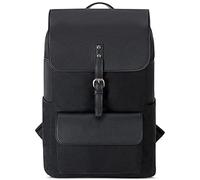 Expatrié Zaino da Donna Ella Nero - in Tela di Cotone ed Ecopelle - Zainetto Elegante ideale per Ufficio da 15l con Chiusura Magnetica e Zip
