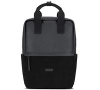 Expatrié Zaino Donna Nero Mila Zaino da Giorno in Cotone Tela di Cotone e Vegan Borsa in Pelle Piccola per il Tempo Libero e Business 12 Litri Zaino da 15 Pollici Scomparto per PC Portatile