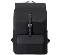Expatrié Zaino da Donna Ella Nero - in Tela di Cotone ed Ecopelle - Zainetto Elegante ideale per Ufficio da 15l con Chiusura Magnetica e Zip