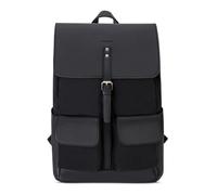 Expatrié Zaino da Donna Laurent Nero - in Tela di Cotone ed Ecopelle - Zainetto Elegante ideale per Ufficio, Sacca da 15l con Chiusura Magnetica