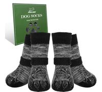 EXPAWLORER Calzini antiscivolo per cani per evitare di leccare le zampe per pavimenti in legno, scarpe per pavimentazione calda, stivaletti per cani, stivali e protezioni per zampe con pinze per cani