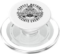 Expect Nothing Appreciate Everything Spiritual Lotus Yoga PopSockets PopGrip per MagSafe