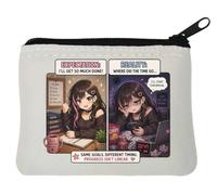 Expectation vs Reality in Productivity - Portamonete in neoprene, 10 x 11 cm, colore: Bianco