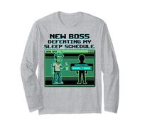 Expecting Dad Gamer New Boss Sleep Schedule Maglia a Manica