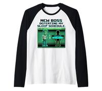Expecting Dad Gamer New Boss Sleep Schedule Maglia con Maniche Raglan