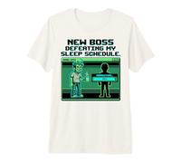 Expecting Dad Gamer New Boss Sleep Schedule Maglietta Premium