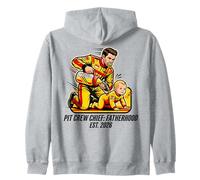 Expecting Dad Pit Crew Chief Fatherhood 2026 Race Felpa con Cappuccio