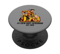Expecting Dad Pit Crew Chief Fatherhood 2026 Race PopSockets PopGrip Adesivo