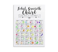 Expecting Parents Gift Fetal Growth Chart Poster Track Your Baby Size W y Week Pregnancy Wall Art Nursery Room Decor(Framed,12x18inch(30x45cm))