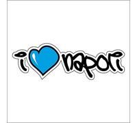 EXPELIA ADESIVO I LOVE NAPOLI IN PVC ADATTO PER AUTO MOTO PC CAMPER