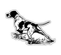 EXPELIA ADESIVO SAGOMATO CANE BRACCO TEDESCO IN PVC ADATTO PER AUTO MOTO CAMPER PC
