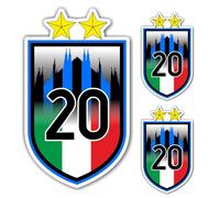 EXPELIA ADESIVO SAGOMATO SCUDETTO COMPATIBILE CON INTER 2024 MILANO 20° SECONDA STELLA - 2 ADESIVI DA 10 cm. OMAGGIO PER OGNI ACQUISTO