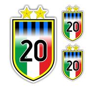 EXPELIA ADESIVO SAGOMATO SCUDETTO COMPATIBILE CON INTER 2024 MILANO 20° SECONDA STELLA mod. 2 - (2 ADESIVI DA 10 cm. OMAGGIO PER OGNI ACQUISTO)