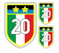 EXPELIA ADESIVO SAGOMATO SCUDETTO COMPATIBILE CON INTER 2024 MILANO 20° SECONDA STELLA mod. 3 - (2 ADESIVI DA 10 cm. OMAGGIO PER OGNI ACQUISTO)