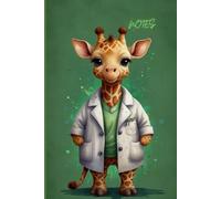 Experiment Notebook - Cute Giraffe in Lab Attire - Green Edition - 120 Wide-Ruled Pages - Perfect Gift for STEM Students, Scientists & Future Innovators
