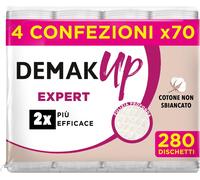 Expert Dischetti Struccanti in Cotone, Maxi Formato 4 Confezioni Da 70 Dischetti