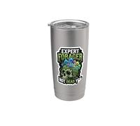 Expert Forager Not Dead Yet Funny Fungo Skull Goblincore Bicchiere termico in acciaio inox doppia parete